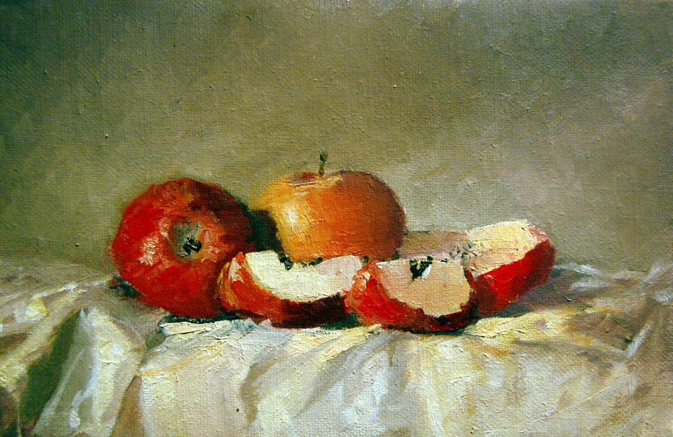 Peinture : 3 Pommes 