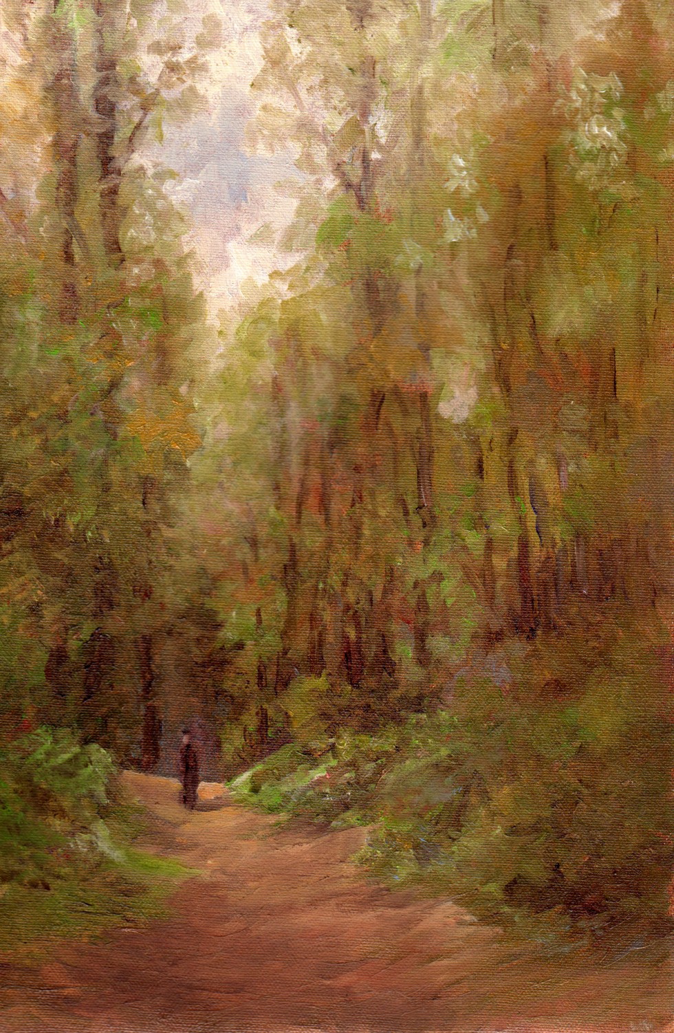 Peinture : Chemin Sous Bois